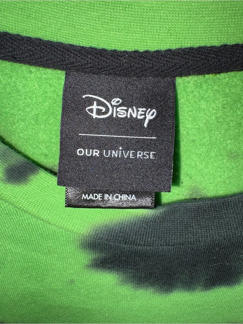 Disney Nightmare Before Christmas Neon Green and Black Tie-Dye Sweatshirt